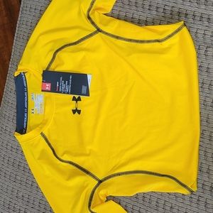 Men's Under Armour compression heat gear, yellow sz S